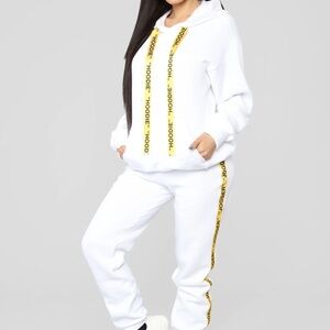 Fashion Nova White Track Pants & Joggers